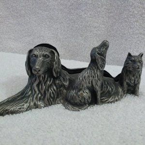 Dogs letter or Business Card metal holder Weighted